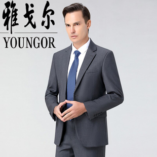 雅戈尔男士羊毛西服套装商务职业正装面试免烫公务员工作结婚礼服
