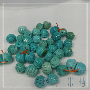 原矿无优化绿松石高瓷高蓝果冻料精雕富甲天下配对手链项链