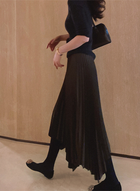 PKH.HK OUTLET SALE 重磅面料BI入！轻熟不规则下摆百褶厚质半裙