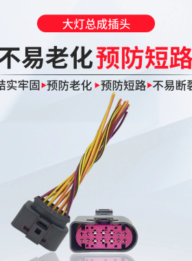 适用迈腾 CC 高尔夫 途观奥迪A6L A4L Q5大灯插头3J0 973 737