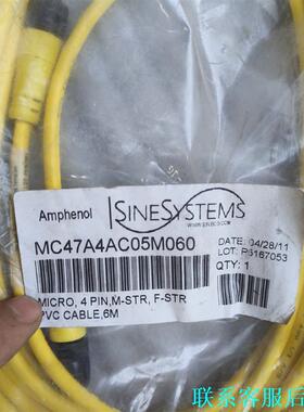 ANPHENOL安费诺M12 4芯连接线MC44AC06M0议价