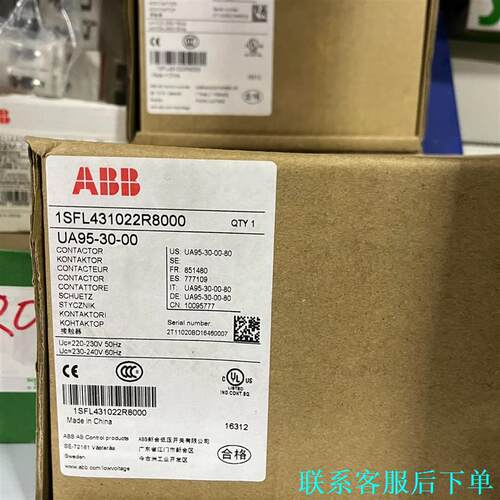 ABB 电容接触器UA95-30-00 220-230V 5议价
