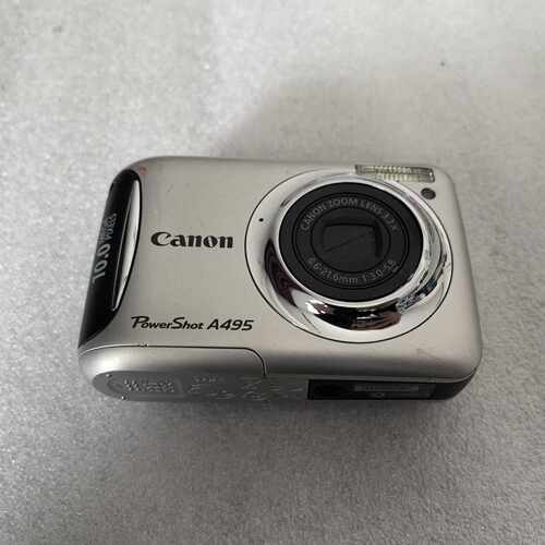 佳能PowerShot A495数码相机，银黑色机身，没法测—议价