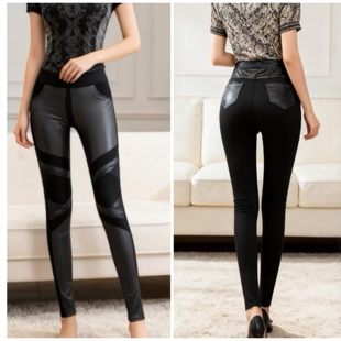 亮面小脚裤 诗曼芬品牌仿皮打底裤 四季 皮可单穿可套裤 女不裂皮薄裤