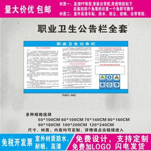 噪声粉尘高温职业卫生公告栏职业病防治规章制度职业危害检测因素