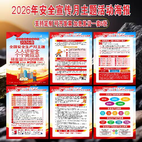 2026年安全月主题宣传画海报