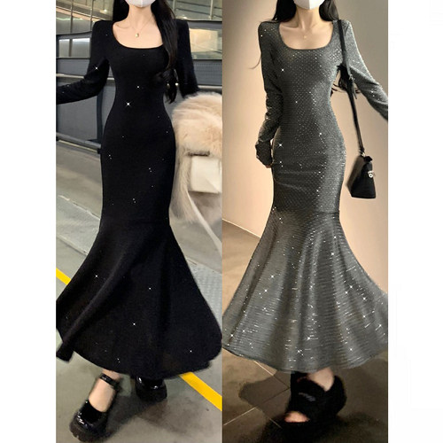 细闪星河鱼美人生日鱼尾长裙穿搭