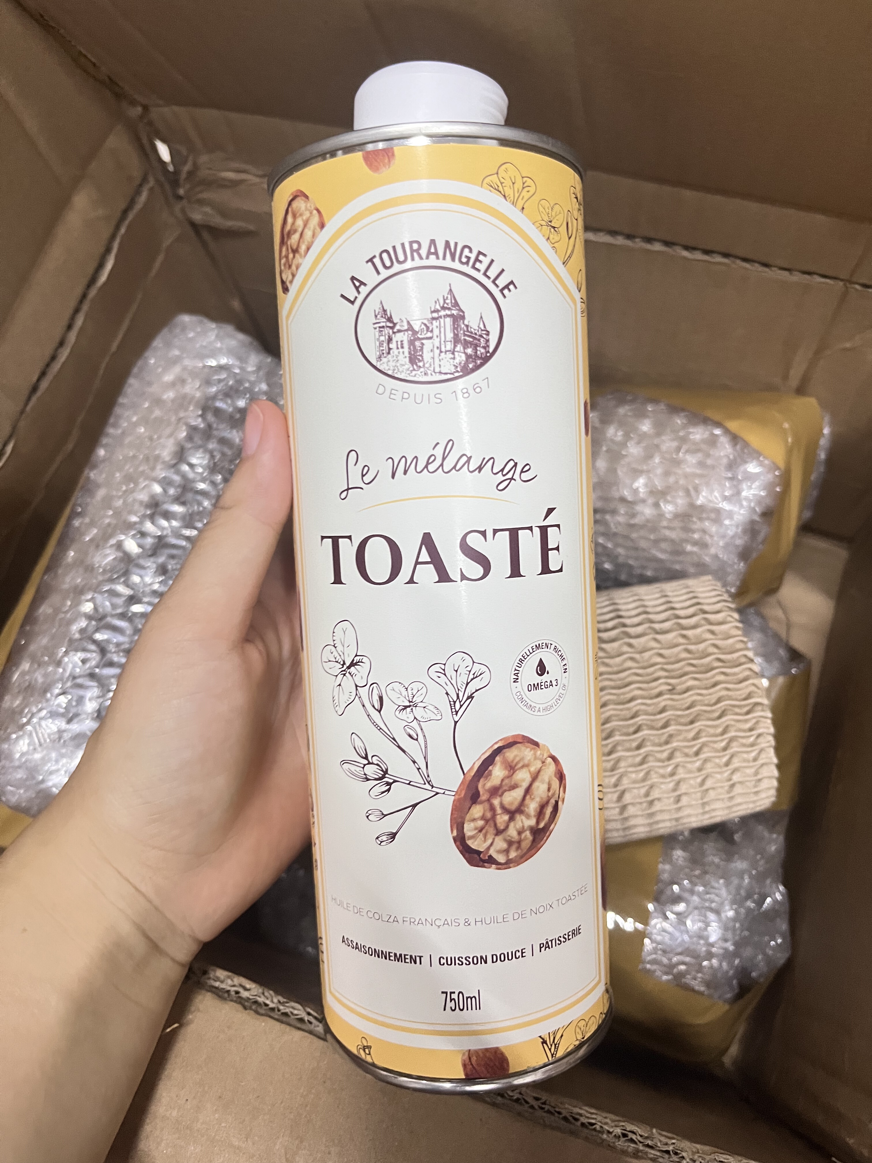 法国Latourangelle拉杜蓝乔高温煎炸炒核桃菜籽混合油辅食750ml