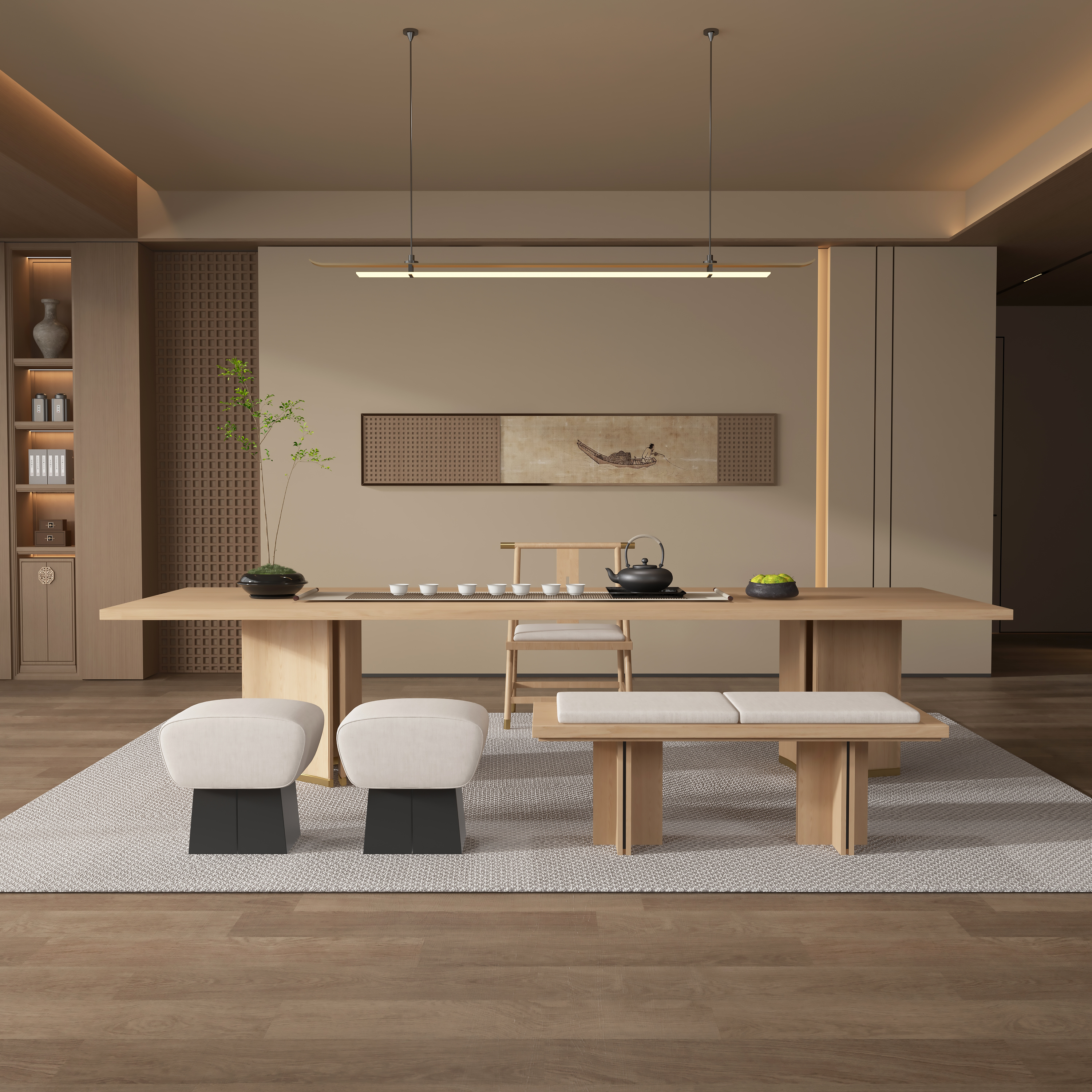 新中式实木茶桌