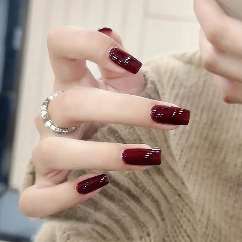 穿戴甲美甲2026新款纯色