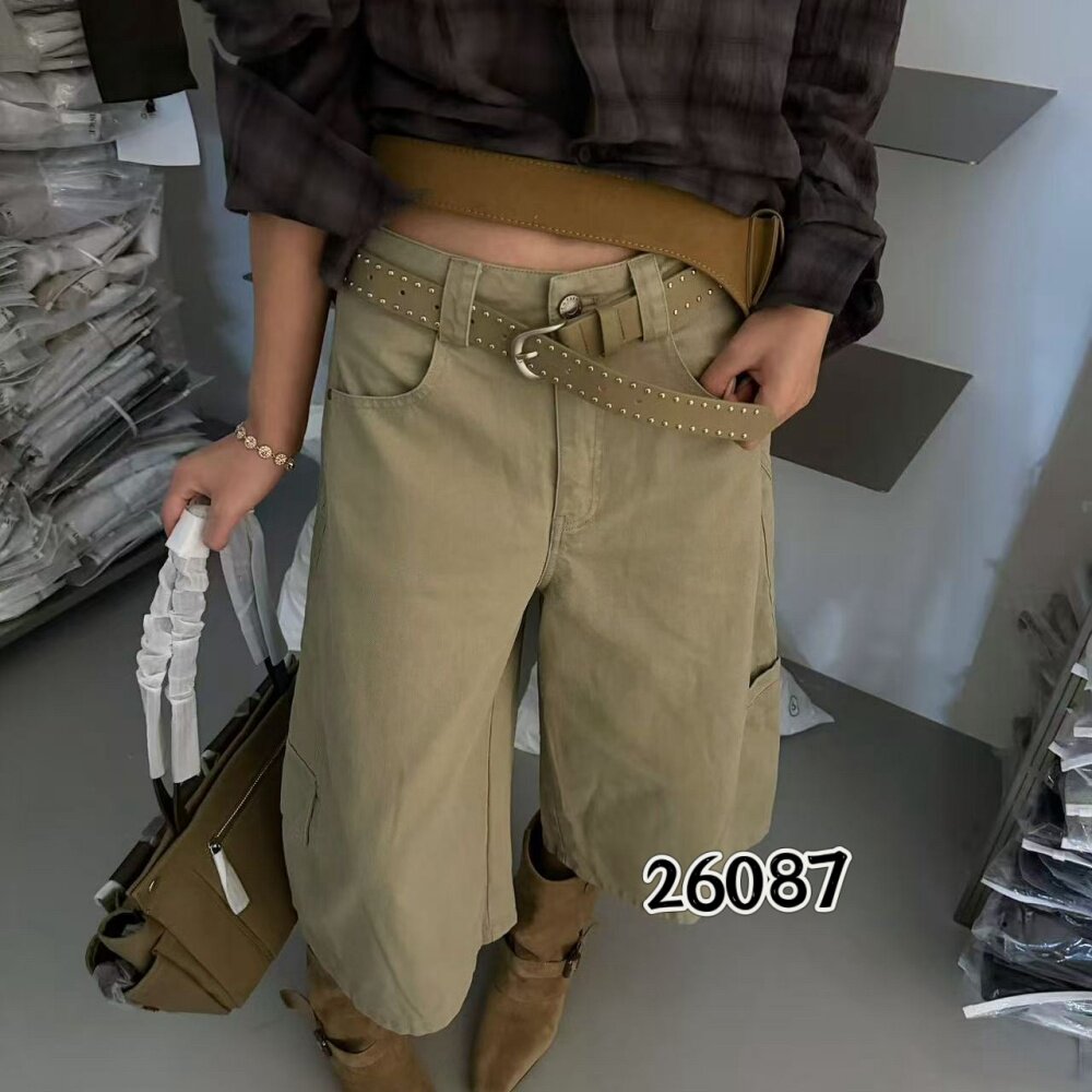T-PLATFORM26088秋款新品简洁宽松时尚百搭女士七分阔腿裤