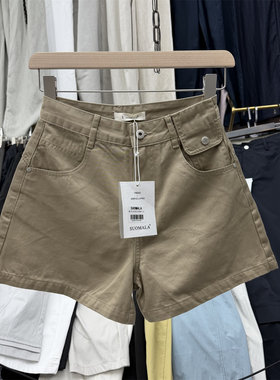 索玛拉8210夏款新品简洁时尚百搭高腰显瘦女款无弹牛仔短裤