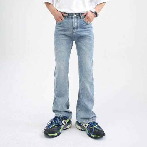nirben 显腿长多色牛仔裤韩版百搭显瘦阔腿微喇水洗ins直筒潮流男