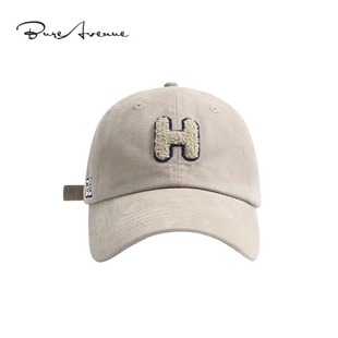【正品现货】Bure Avenue磨毛H字母棒球帽子百搭防晒鸭舌帽男女潮