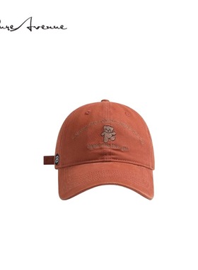 【正品现货】Bure Avenue可爱小熊刺绣棒球帽韩版时尚百搭鸭舌帽