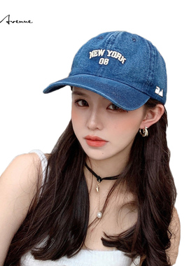 Bure Avenue牛仔棒球帽潮牌显脸小帽夏季大头围鸭舌帽防晒遮阳帽