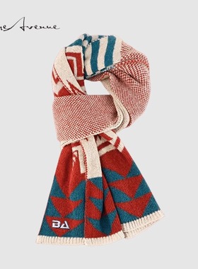 Bure Avenue圣诞围巾秋冬新款针织毛线情侣围巾男女加厚保暖围脖