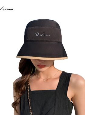 Bure Avenue渔夫帽子女网红遮阳防晒太阳帽短檐个性小众简约盆帽