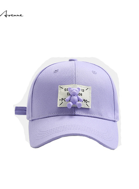 Bure Avenue网红小熊硬顶棒球帽时尚百搭夏季亮色遮阳防晒鸭舌帽