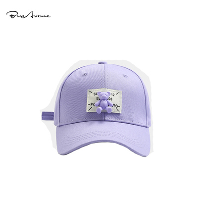 Bure Avenue网红小熊硬顶棒球帽时尚百搭夏季亮色遮阳防晒鸭舌帽