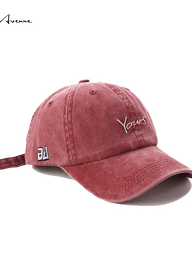 Bure Avenue做旧字母棒球帽百搭男女时尚出行遮阳潮流鸭舌帽子潮