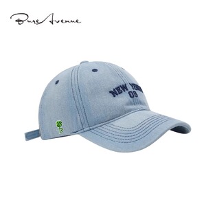 【正品现货】Bure Avenue春夏水洗牛仔棒球帽子NY刺绣鸭舌帽男女