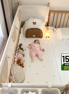 newber婴儿拼接床儿童加宽实木床边床宝宝延宽神器大人可睡