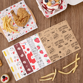 美式 纸食品面包餐盘纸 防油纸垫纸油炸小吃隔油纸吸油纸三明治包装