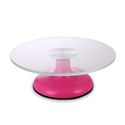 裱花转台 玻璃裱花台 蛋糕架 塑料防滑旋转盘 烘焙工具 裱花套装