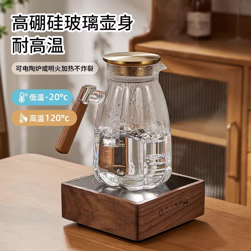 高硼硅玻璃冷水壶耐高温大容量家用耐热水壶耐高温玻璃凉水壶茶壶