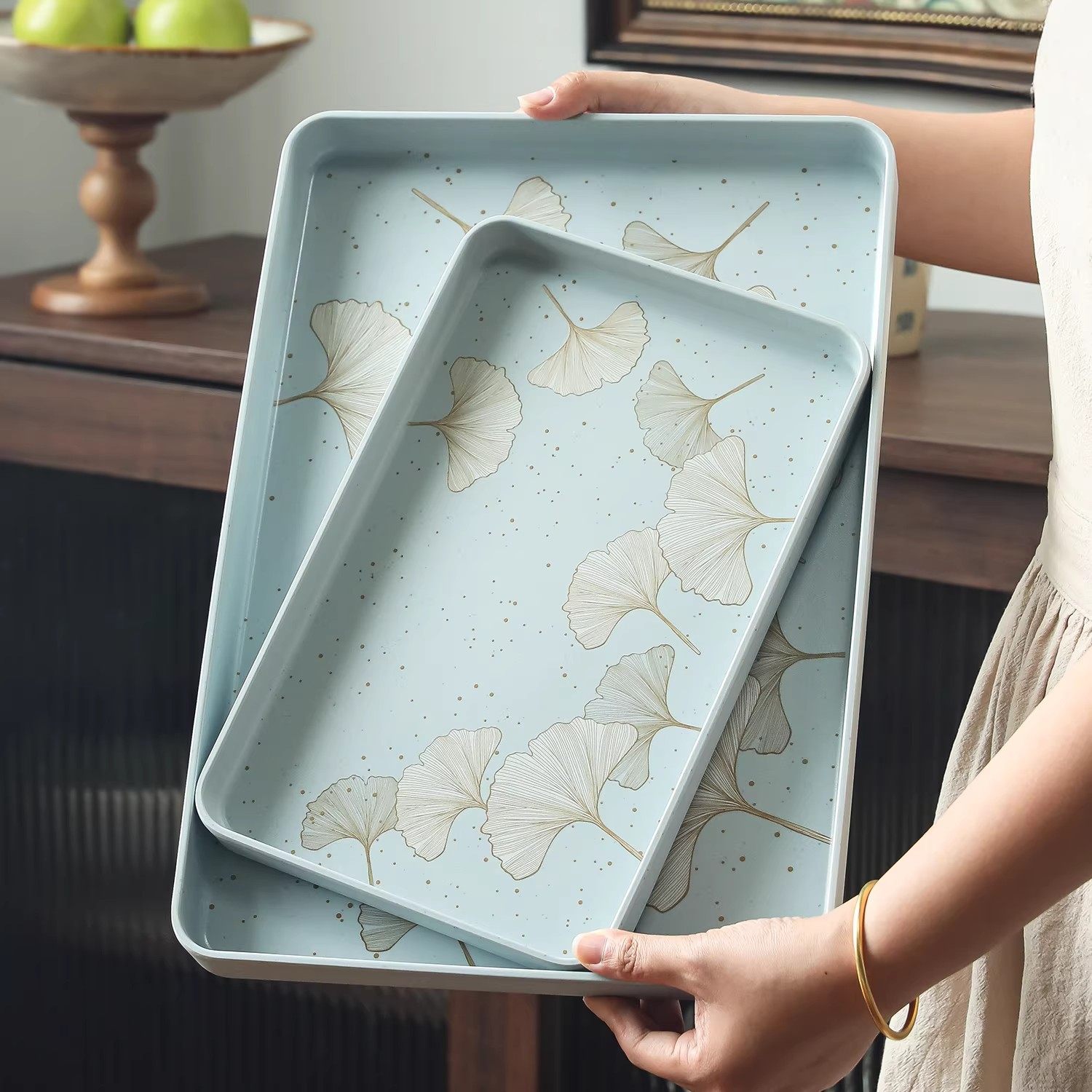 高档中式长方形托盘2025新款家用客厅放水杯茶杯茶盘密胺收纳盘,餐饮具,餐用托盘,淘宝优惠券,粉丝福利购,淘宝优惠卷