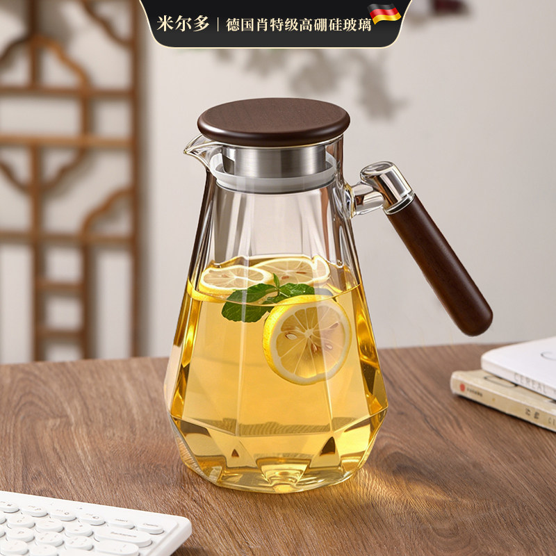 夏天储水大容量冷水壶家用耐高温玻璃水壶水杯套装耐热冷泡凉水壶