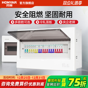 鸿雁弱电强电箱配电箱用家用电箱盒暗装 PZ30回路多媒体集线信息箱