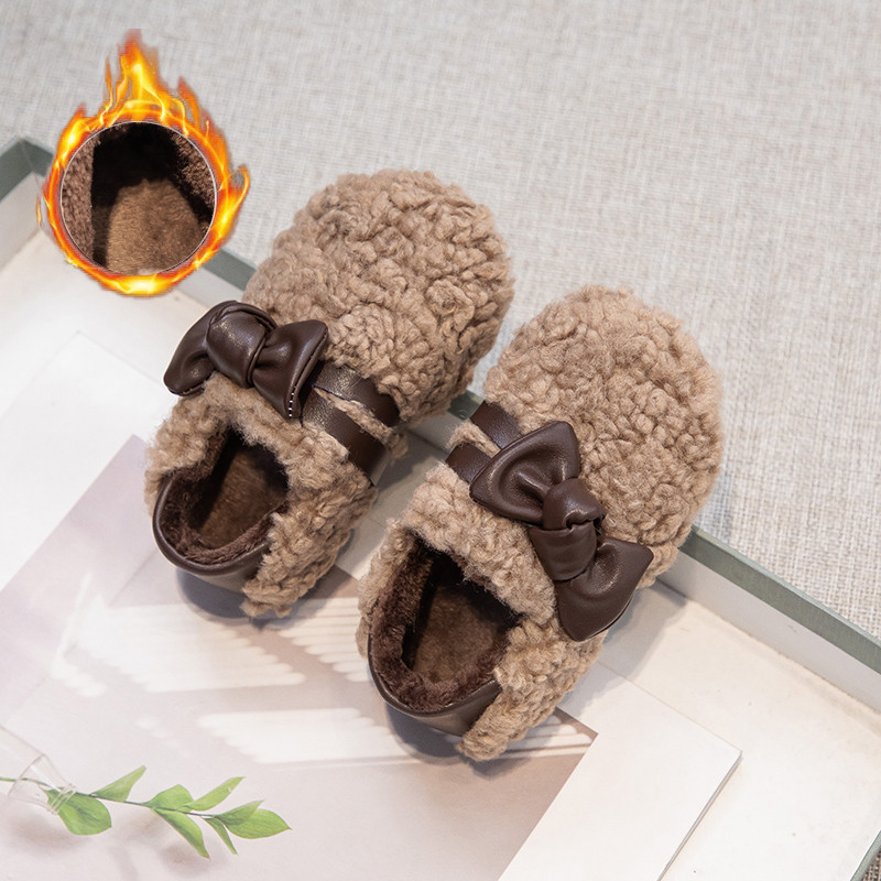 女童棉鞋2023新款儿童加绒蝴蝶结毛毛鞋冬季雪地靴宝宝软底豆豆鞋,童鞋/婴儿鞋/亲子鞋,皮鞋,淘宝优惠券,粉丝福利购,淘宝优惠卷