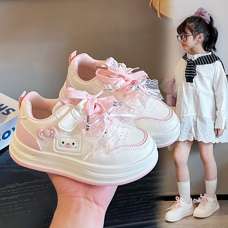 女童运动鞋春秋季2026新款儿童板鞋低帮甜美公主鞋防滑软底休闲鞋