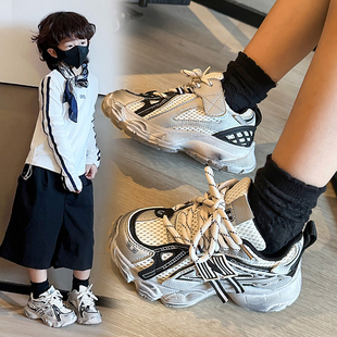 男童老爹鞋爆款2026新款春季儿童鞋子透气网面运动鞋男童跑步鞋潮