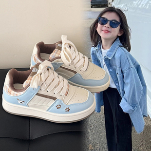 女童板鞋学生鞋2025冬季爆款小众设计配裙子厚底中大童女孩小白鞋