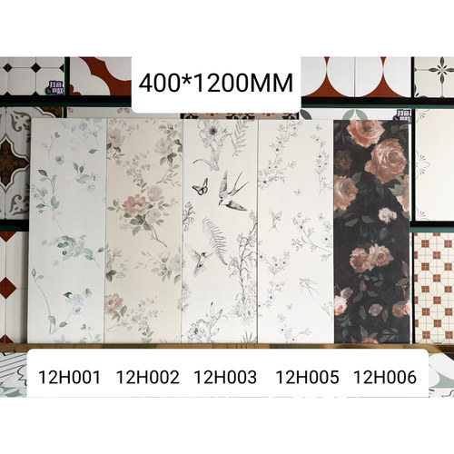 400X1200瓷砖全瓷浮雕法式复古风花片奶油浴室卫生间厨房餐厅墙砖