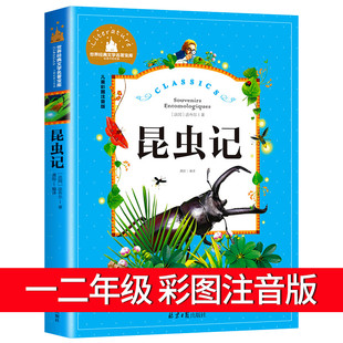 文学名著故事书带拼音1 昆虫记法布尔正版 cs世界经典 儿童读物小学生课外阅读书籍一二三年级语文必读书目读书推荐 2年级 注音版