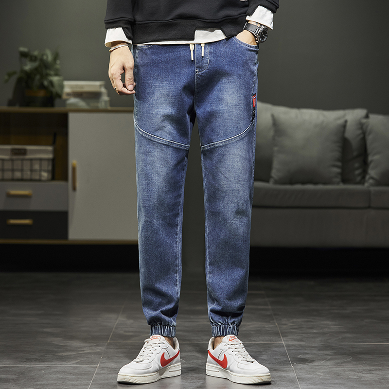 Spring Harlan jeans men's loose straight tube Leggings Korean fashion tooling pants