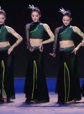 《夜竹朝露》傣族舞蹈中国舞民族表演服包臀裙艺考服毕业专场演出