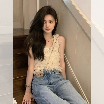 法式雪纺小香风无袖衬衫上衣女夏高级设计感小众小个子背心吊带