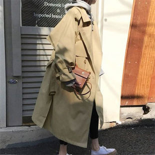 风衣女中长款韩版宽松2022春秋新款港味复古chic外套女初秋外衣潮
