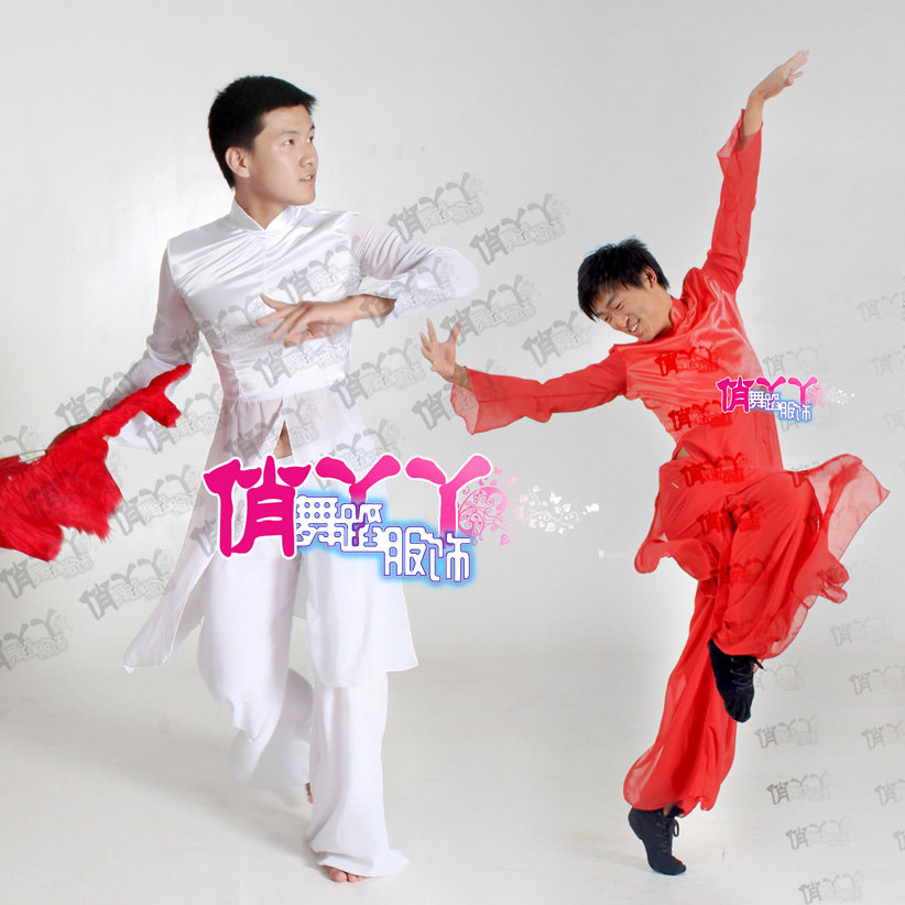 盛世鸿姿男装！男士男生舞蹈服装演出/群舞比赛裙裤秧歌服开场舞