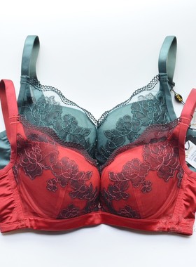 纤妍文胸BW0342轻盈透气聚拢舒适复古刺绣软钢圈模杯B C杯内衣