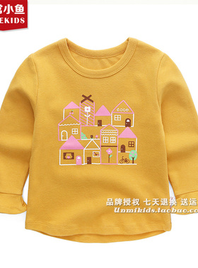 非常小鱼新款秋装女童中小童29657卡通时尚T恤打底衫90-130码