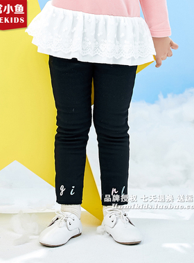 非常小鱼39807女童深秋冬装一体绒铅笔裤打底裤休闲长裤100-140