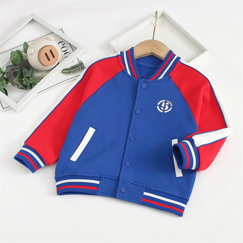 非常小鱼新款针织纯棉棒球服外套