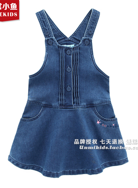 非常小鱼春款童装28185女童牛仔背心连衣裙100-140满百包邮