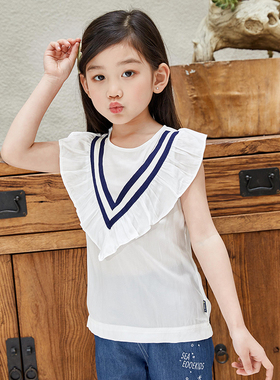 非常小鱼61387新款女童超薄透气时尚T恤短袖上衣休闲洋气童装夏季
